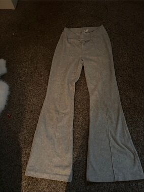 aerie Light Gray Ribbed Lounge Pants